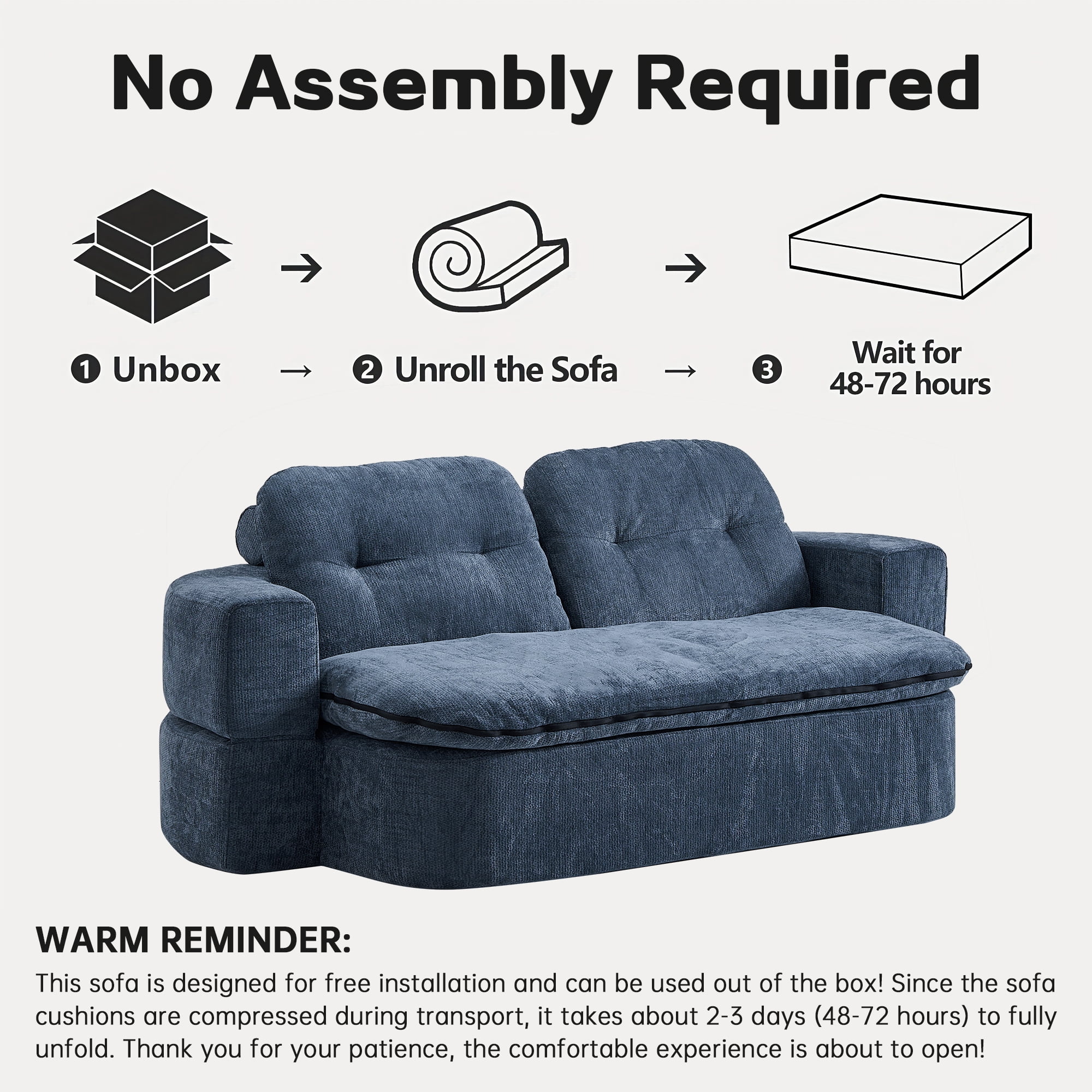 Sleeper Sofa Bed with 2 Pillows,Corduroy Convertible Futon Sleeper Sofa Couch,Modern Floor Sofa Bed,Folding Mattress for Living Room,Small Spaces,Dark Blue