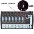 thumbnail image 4 of Boytone BT-160MX,16 Channel Bluetooth Studio Audio Mixer - DJ Sound Controller, USB MP3 Player, PC Recording, 15 XLR Microphone Port,14 Band EQ, Tape, CD Jack, 16BIT Digital Effect, Metal Case, 4 of 7