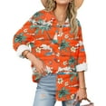 thumbnail image 6 of Women's Long Sleeve Shirts Fashion Floral Print Dressy Blouses Casual Turndown Collar Button Shirt Loose Drop Shoulder Tunic Tops Spring Summer Pullover Top Print 08 XL, 6 of 6
