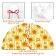 thumbnail image 3 of KLL 30" Christmas Tree Skirt Yellow White Striped Sunflower Xmas Tree Skirts Mat for New Year Xmas Holiday Party Indoor Outdoor Home Decoration, 3 of 5