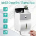 thumbnail image 4 of Dispensador de toallas de papel para baño, soporte de papel montado en la pared, soporte de inodoro impermeable para el hogar (gris) Afortunado Sencillez, 4 of 5