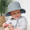 thumbnail image 4 of Toddler Beach Hat UPF 50+ Sun Protection Kids Sun Hat Camping Wide Brim Baby Hats with Mesh Liner Navy Grey 6-12 Months, 4 of 8