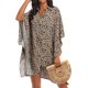 thumbnail image 3 of Ekouaer Women's Swimsuit Cover Up 3/4 Sleeve Beachwear Bikini Coverups Button Down Oversized Cover Up Shirt S-3XL, 3 of 5