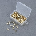 thumbnail image 2 of 200pcs Paper Fasteners Electroplating Brads Round Metal Brads with Storage Box for Crafts DIY (Gold), 2 of 7