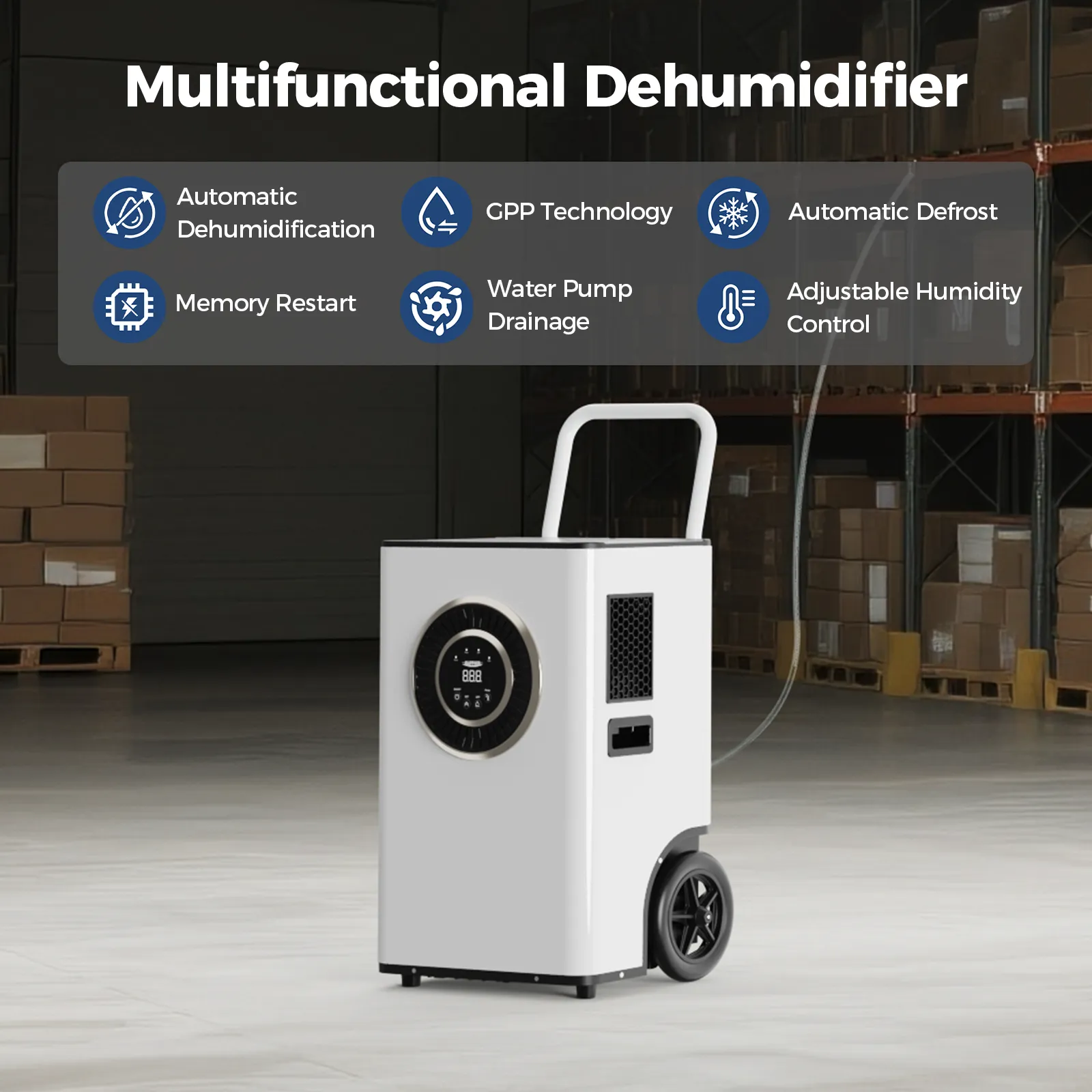 ALORAIR 170 PPD Commercial Dehumidifier with Pump & Drain Hose, SLGR Tech Dehumidifiers for Large Room, Basement, Warehouse Water Damage Restoration, Industrial Space to 2,100 Sq.Ft, 5 Years Limited