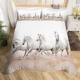thumbnail image 1 of Horse Duvet Cover Set Queen Size for Boys Men 3D Running Steed Print Bedding, 1 of 7