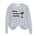 thumbnail image 3 of Womens Long Sleeve Shirts Fall Winter Loose Fit Crewneck Long-sleeved Bell Off the Shoulder Curve Hem Christmas Printing Leisure Cotton Tops Tees(Light Gray,S), 3 of 3