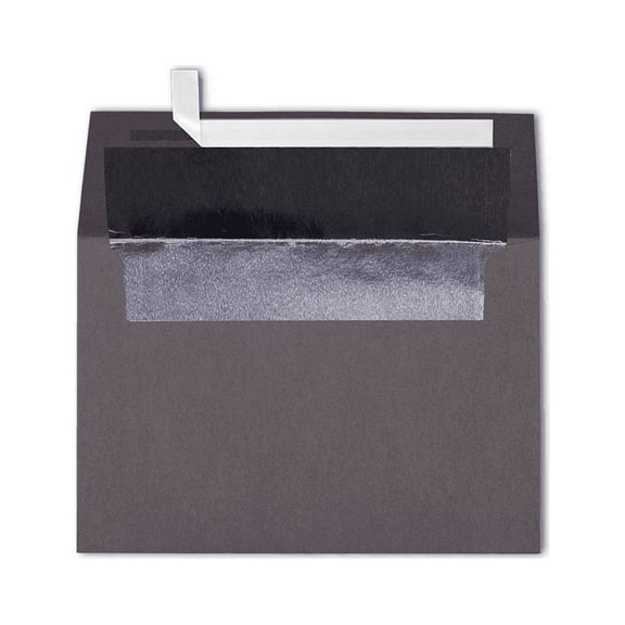 LUXPaper A4 Invitation Envelopes, 4 1/4 x 6 1/4, 80 lb. Smoke Gray with Silver Lining, 500 Pack