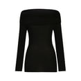 thumbnail image 4 of UYISJ Women's Off Shoulder Tops Y2K Slim Fit Long Sleeves Spring Fall Blouse Tops Going Out Nightout Shirt, 4 of 6