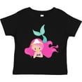 thumbnail image 3 of Inktastic Cute Mermaid, Pink Hair, Green Tail Girls Toddler T-Shirt, 3 of 5