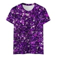 thumbnail image 4 of YMNXA Women's T Shirt Sequin Round Neck Short Sleeve Comfortable Breathable Top For Celebration And Daily Wear,Purple,Xxxl, 4 of 4