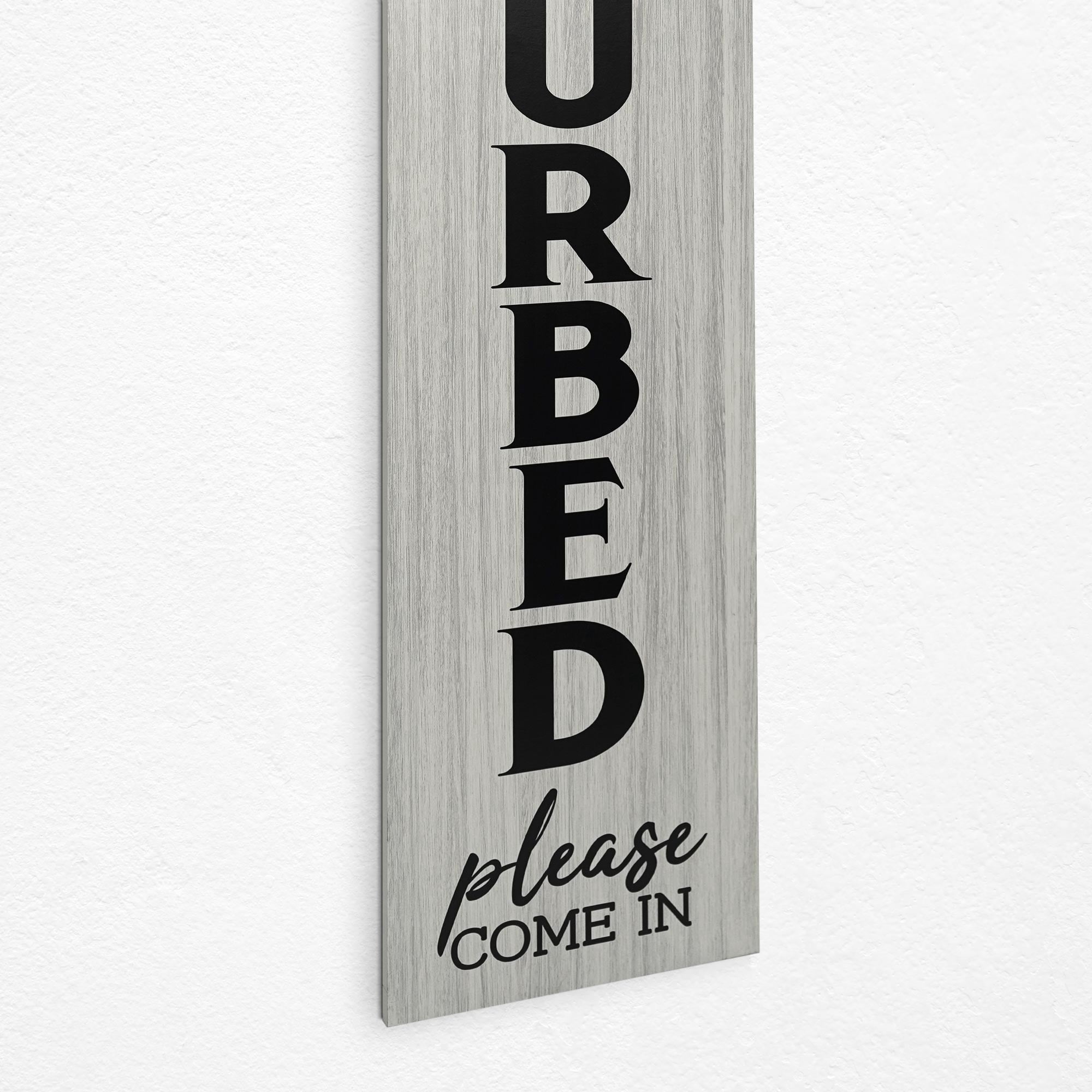 We are Already Disturbed Please Come in | Visitors Bring Happiness Reversible Double-Sided Hanging Wall Sign & Leaning Plaque for Home, Entryway, Door, Living Room - 47.25" x 10"