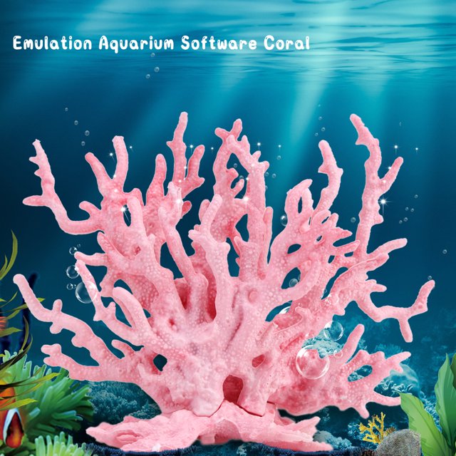 Plantas artificiales de plástico para acuariodecoración de peceras de coral en varios tama?os y colores rosa-S Khall CW00663-01