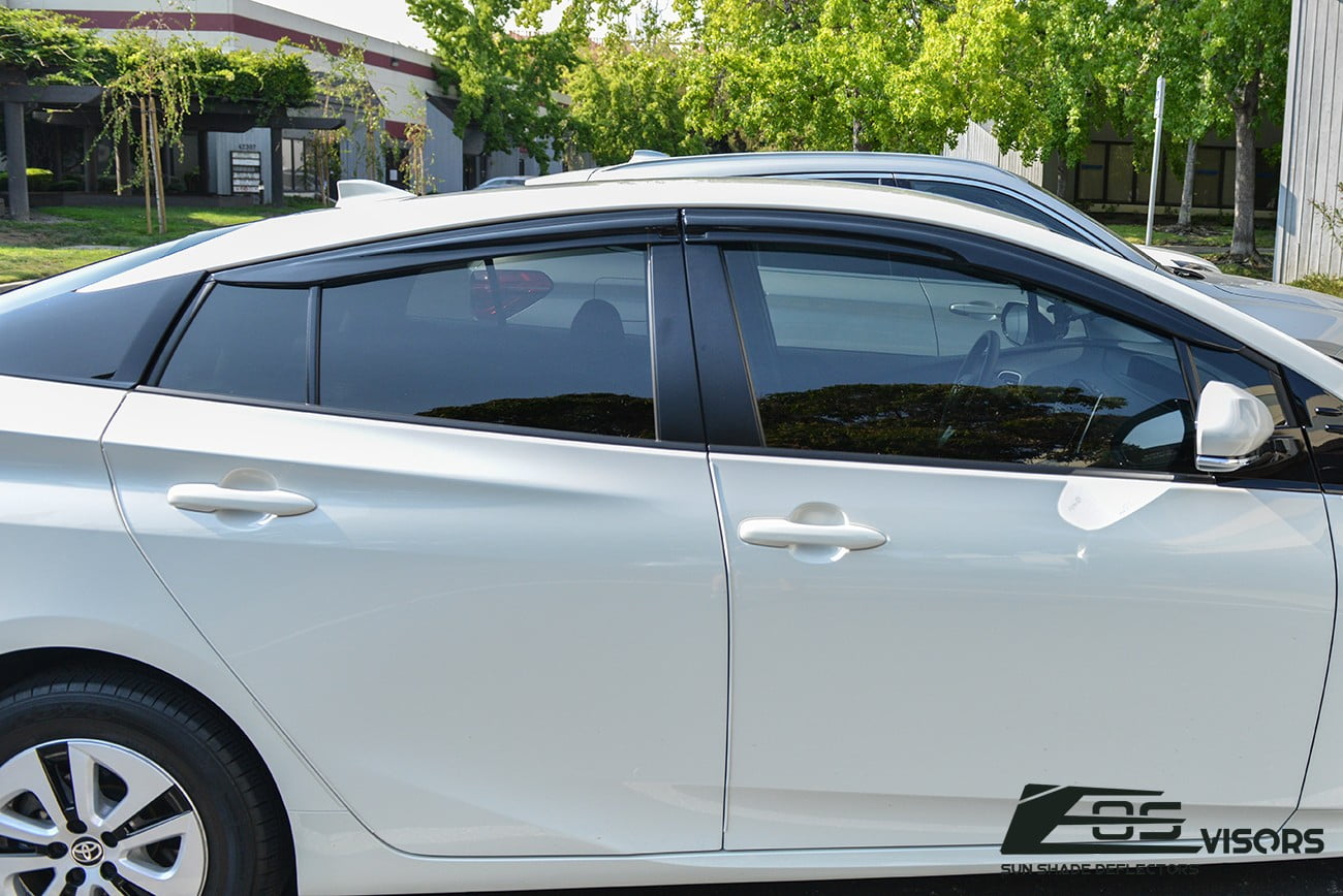 Extreme Online Store Replacement For 2016-2022 Toyota Prius & Prius Prime | EOS Visors JDM MUGEN Style SMOKE TINTED Side Vents Rain Guard Window Deflectors