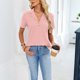 thumbnail image 4 of Xuyuer Womens Short Sleeve Collared Polo Tops V Neck Button Down Fitted Shirts Casual Fashionable Top, 4 of 9
