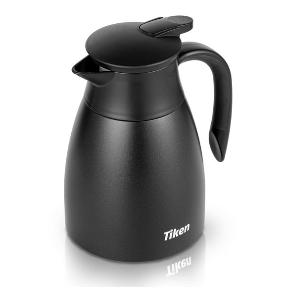 Tiken 34 Oz Thermal Coffee Carafe Stainless Steel Insulated Vacuum Coffee Carafes For Keeping Hot 1 Liter Beverage Dispenser (Starry Black)