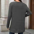 thumbnail image 6 of FAIWAD Long Sleeve Tops for Women Casual Crew Neck Long Sleeve Knitted Pullover Side Split Dressy Fall Winter Clothes, 6 of 8