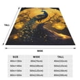 thumbnail image 3 of Pofeuu Elegant Gold Leaf Peacock Print Ultra-Soft Micro Fleece Blanket,for Bed Or Sofa,All Season Throw Blankets Flannel Blanket-80"x60", 3 of 7