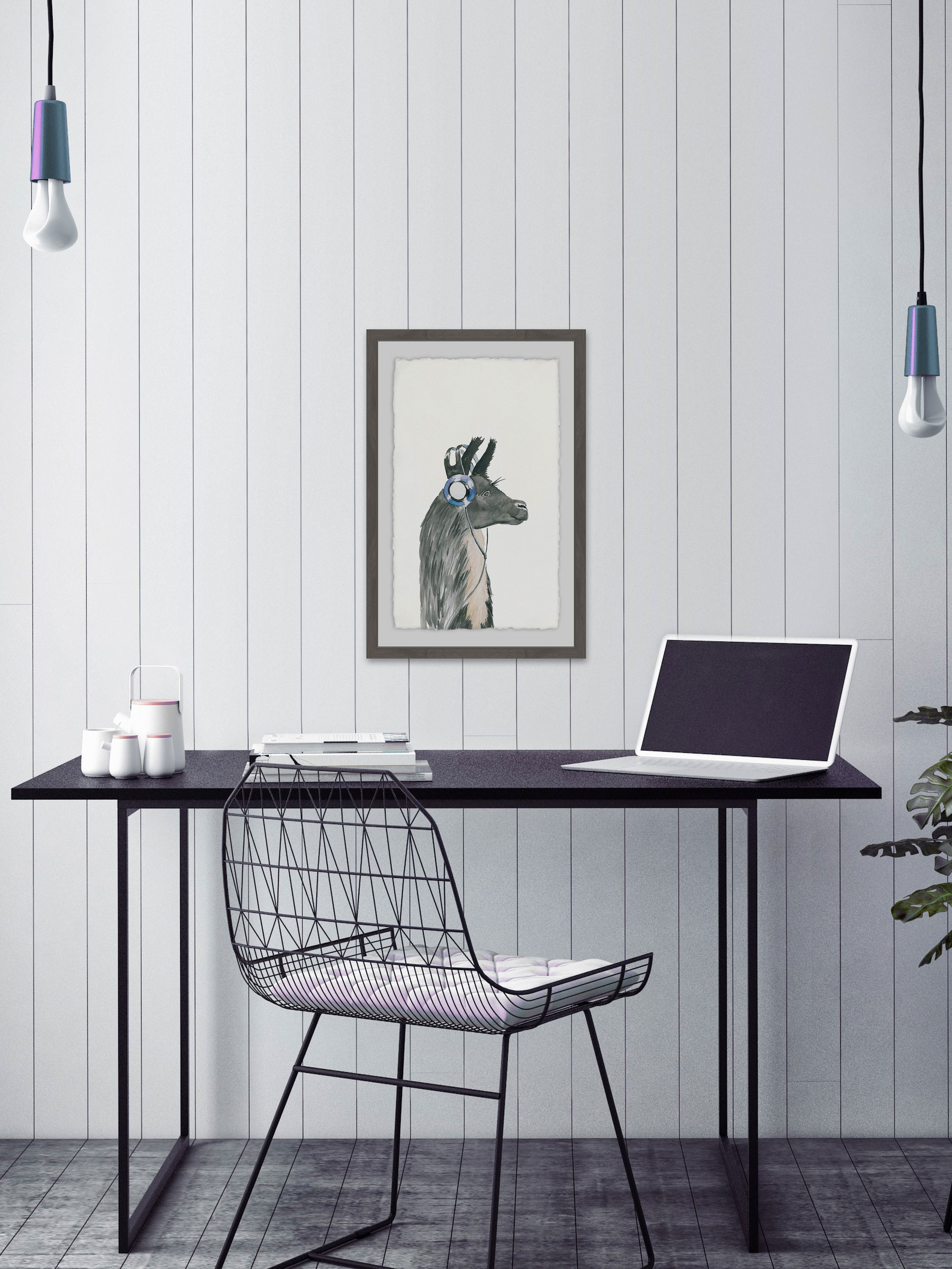 Groovy Llama Framed Painting Print