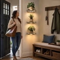thumbnail image 4 of Modern Gold Circular LED Wall Lamp, Floating Design Wall Mount Light for Living Room Entryway, 4 of 8