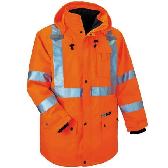 Ergodyne GloWear® 8385 Type R Class 3 4-in-1 Jacket, Orange, 3XL