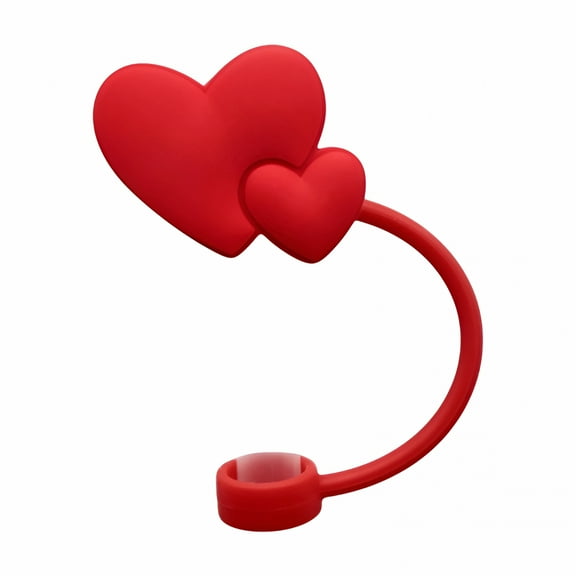 ACDANC Reusable Silicone Straw Cover | Leak-Proof Straw Cap Toppers for 8-9Mm Straws | Cute Drink Decoration | Food Grade Odorless Tip Protector | Red | 5X5X3Cm | 1 Piece