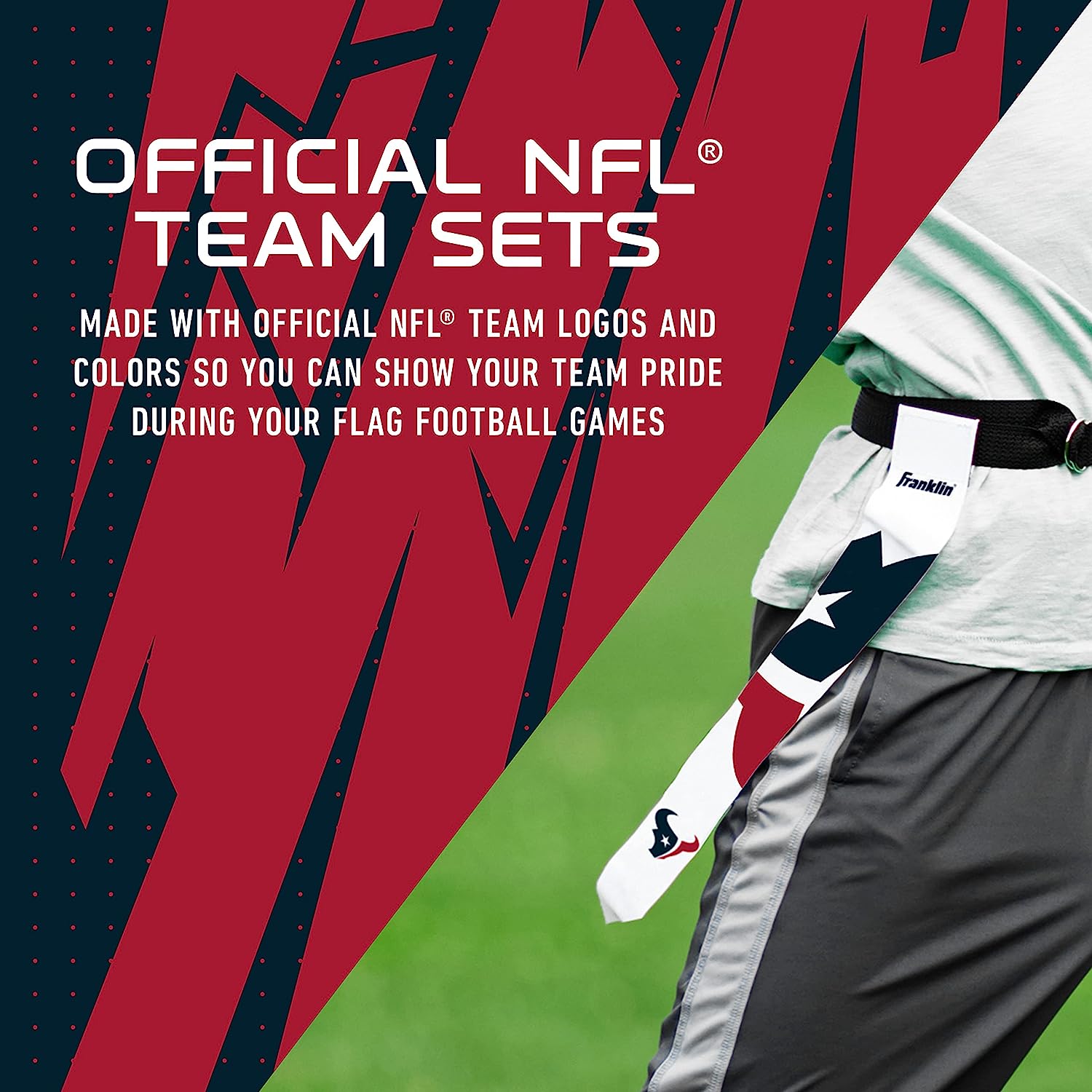 Franklin Sports NFL Houston Texans Youth Flag Football Set - image 3 of 8