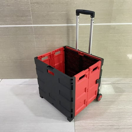 EPCTEK Trolleys,Collapsible Wagon Cart, 150L Heavy Duty Foldable Beach Wagon with Wider Wheels & Auto-Rebound Handle