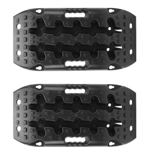 Planches de Traction Tout-Terrain, Mini Coussinets de Traction de Boue Sable Neige Base Robuste Noire 1 Paire avec Sac de Rangement pour Véhicules