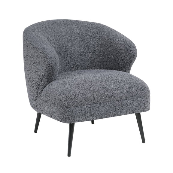 Lexicon Woodway Boucle Accent Chair in Dark Gray