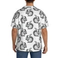 thumbnail image 5 of Xecao offers the Black Squirrel for Men's Casual Short-sleeved Shirt, a button-up collared shirt with a pocket, perfect for beach vacations and yacht travel in the Medium size., 5 of 7