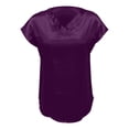 thumbnail image 6 of Satin T Shirts for Women 2026 Summer Short Sleeve V Neck Business Dressy Casual Office Work Tshirt Blouse, 6 of 7