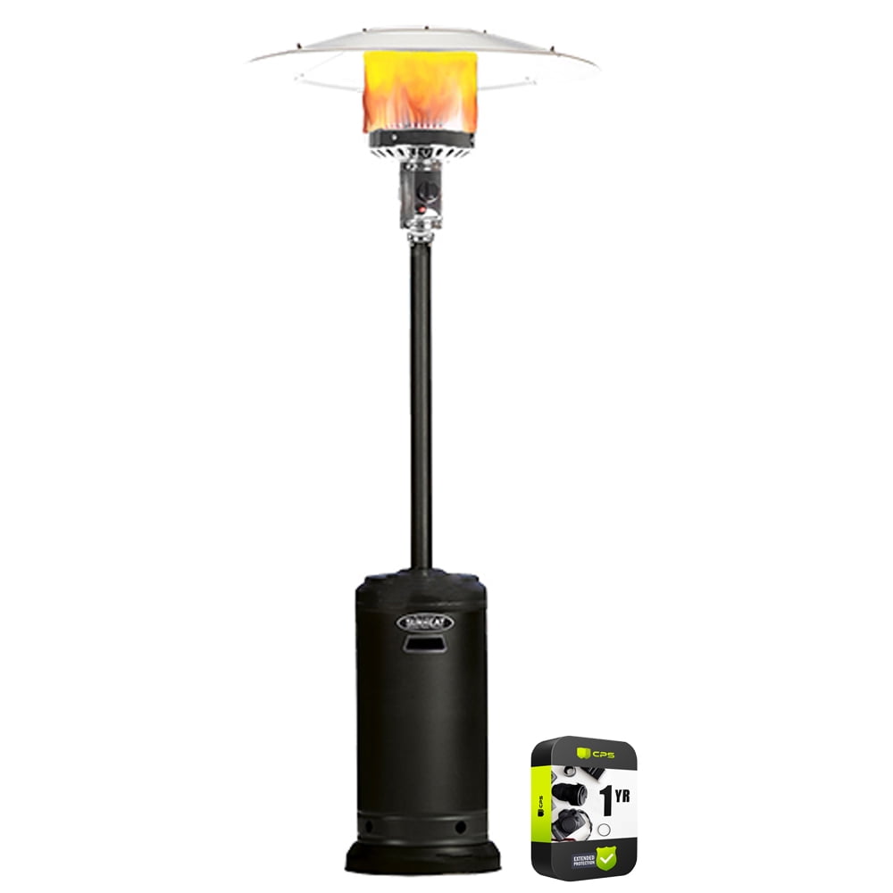 SUNHEAT 99607 46,000 BTU Umbrella Propane Patio Heater Black Bundle