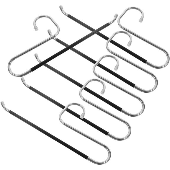 6Pcs Trouser Hangers Space Saving Open Ended Non Slip Pants Ties Scarf Hanger