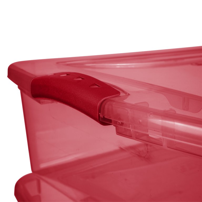 Sterilite Plastic 32 Qt. Latch Box Really Red Tint – Walmart