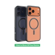 onn MagSafe Compatible Phone Case for iPhone 17 Pro Max - Metallic Gray/Clear