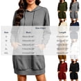 thumbnail image 4 of Busydd Hooded Sweatshirt Dress for Women with Kangaroo Pocket Casual Solid Color Drawstring Fall Dress Comfy Fashion Long Sleeve Dresses M, 4 of 6