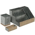 thumbnail image 2 of HBCY Creations 3 PIECE Galvanized Metal Desk Organizer Set- Rustic Mail Organizer For Desktop - Great For Rustic or Industrial Decor! Makeup Organizer For Vanity, 2 of 10