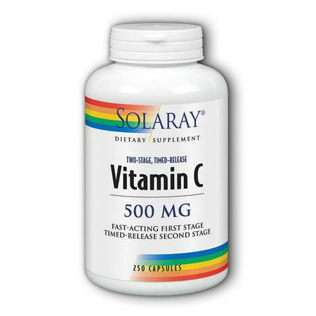 Solaray Vitamin C w/ Rose Hips & Acerola | 500mg | Two-Stage, Timed-Release Healthy Immune Function, Skin, Hair & Nails Support | Non-GMO | (Best Vitamin E Supplement For Skin)