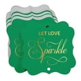 thumbnail image 3 of Inkdotpot Real Gold Foil Bracket Shape Paper Hang Tags Let Love Sparkle Wedding Favor Tags Pack Of 50, 3 of 7