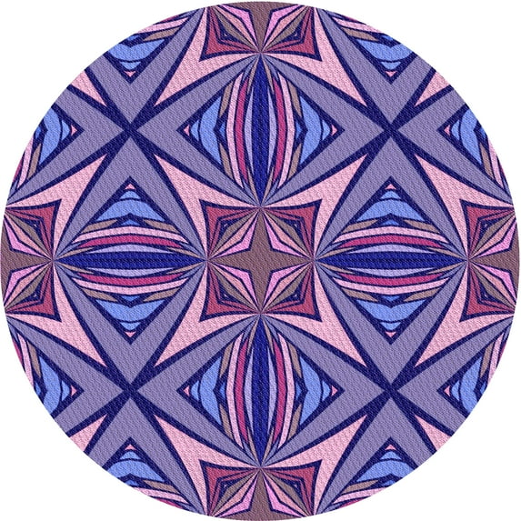 Ahgly Company Machine Washable Indoor Square Transitional Bright Purple Area Rugs, 3' Square