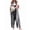 Gray, variant on Women Loose Adjustable Strap Denim Bib Overall Jeans Distressed Wide Leg Baggy Overalls Jumpsuit Blue XL