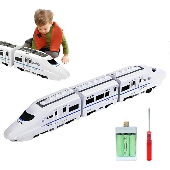 Electric Train for Kids - Battery Operated Train Toy with Lights and Sounds, Locomotive Play Toy Vehicle for Kids Christmas Birthday Gifts