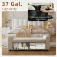 thumbnail image 3 of 48" Ottoman with Storage, Tufted Storage Ottoman Bench, Convenient Living Room Fabrics Bench Seat, Entryway Shoe Benches with Inner Zipper & Arm, Rivetless Upholstered Window Seat Ottomans, Beige, 3 of 18