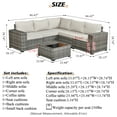 thumbnail image 7 of Ovios 6 Piece Outdoor Furniture All Weather Wicker Patio Conversation Sectional Sofa Set with Side Table for Garden Backyard, 7 of 7