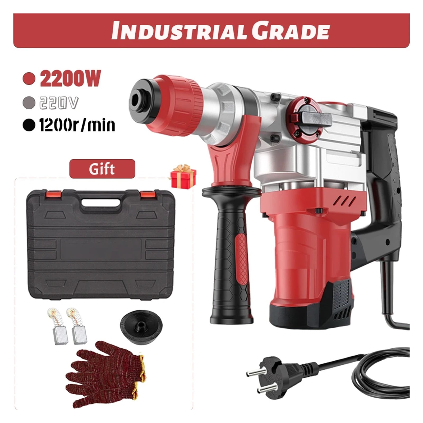 2200W Multifunctional Electric Hammer/Electric Pick/Electric Drill 26mm Industrial Grade Electric Hammer For Household Use