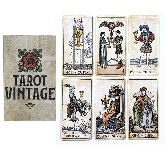 Cartas de tarot Vintage con guía PDF, juego de mesa, adivinación4471