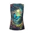 thumbnail image 5 of Lsque Enchanted Forest Butterfly A Printed Workout Tank Tops for Women, Athletic Sports Tank Tops, Compression Sleeveless Dry Fit Shirts,Sleeveless Yoga Shirt-X-Large, 5 of 9