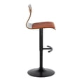 thumbnail image 5 of Folia Adjustable Bar Stool, Black Bar Stools, Bar Chairs, Swivel Bar Stools, Bar Stools Set of 2, Bar Stools for Kitchen Counter (Walnut Wood, Orange Fabric), 5 of 6
