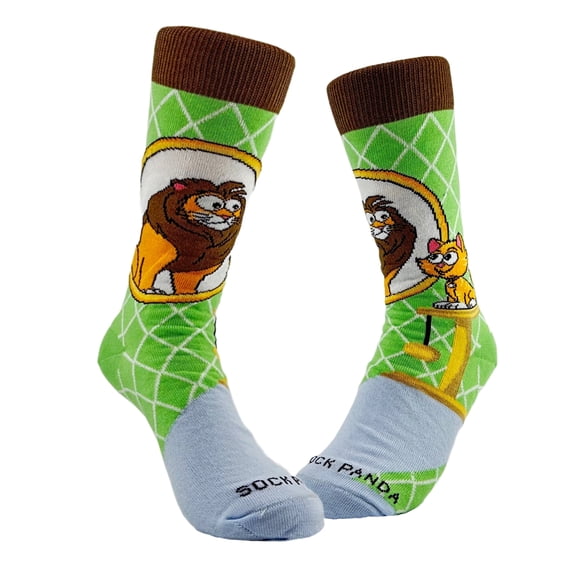 Vanity Lion Cat Socks from the Sock Panda (Adult Small - Shoe Sizes 2-5)
